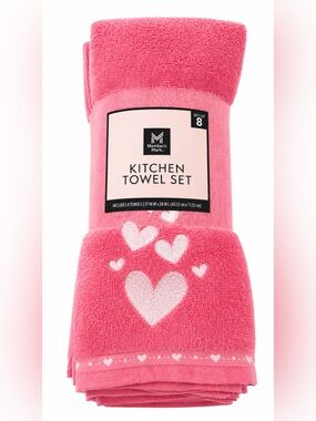 8 Pack Colorful  Heart Kitchen Towel Set
By Member’s Mark NWT ❤️🤍🩷